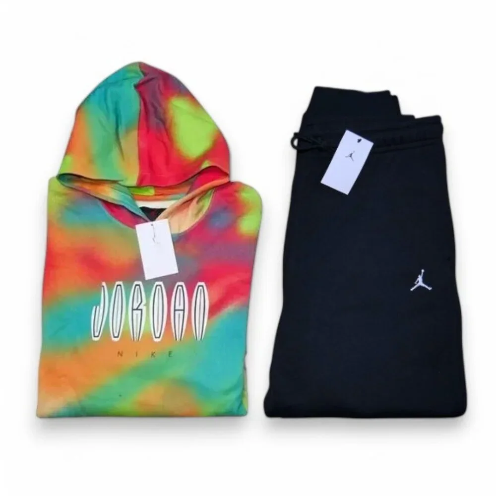 Jordan Men's MVP 2 PC Sweatsuit Size L Fleece Hoodie and Joggers Tracksuit NWT